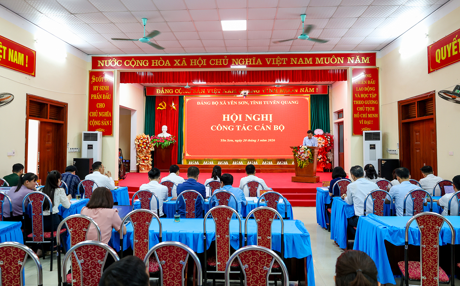 Đảng ủy xã Yên Sơn tổ chức Hội nghị cán bộ chủ chốt thực hiện quy trình công tác cán bộ