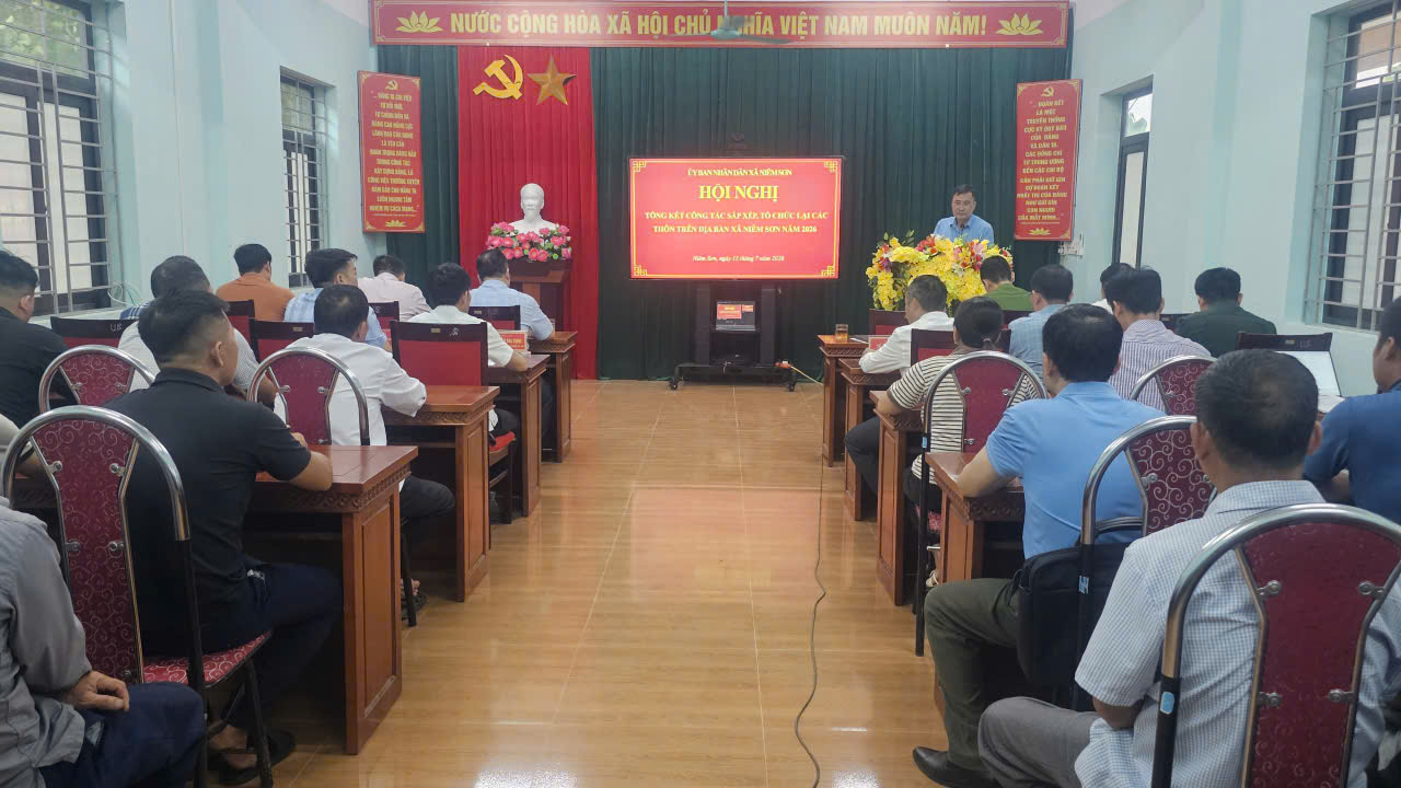 UBND xã Niêm Sơn tổ chức Hội nghị tổng kết công tác sắp xếp, tổ chức lại các thôn trên địa bàn xã năm 2026