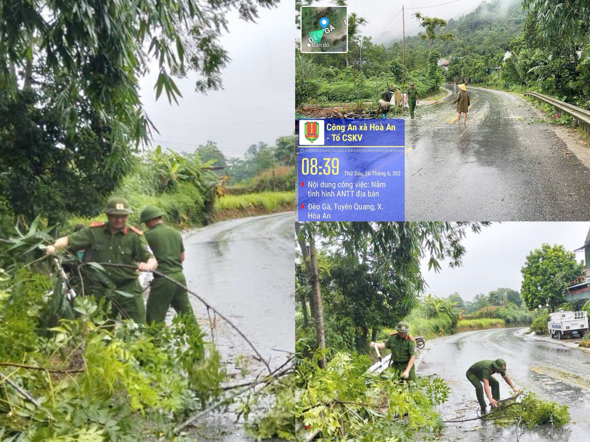 LỰC LƯỢNG CÔNG AN CƠ SỞ HỖ TRỢ NHÂN DÂN KHẮC PHỤC HẬU QUẢ MƯA LỚN