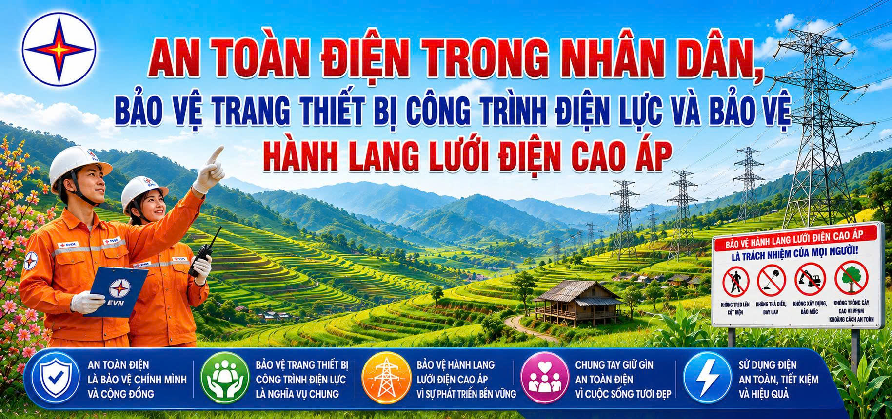 TUYÊN TRUYỀN AN TOÀN ĐIỆN TRONG NHÂN DÂN, BẢO VỆ TRANG THIẾT BỊ CÔNG TRÌNH ĐIỆN LỰC VÀ BẢO VỆ HÀNH LANG LƯỚI ĐIỆN CAO ÁP NĂM 2026