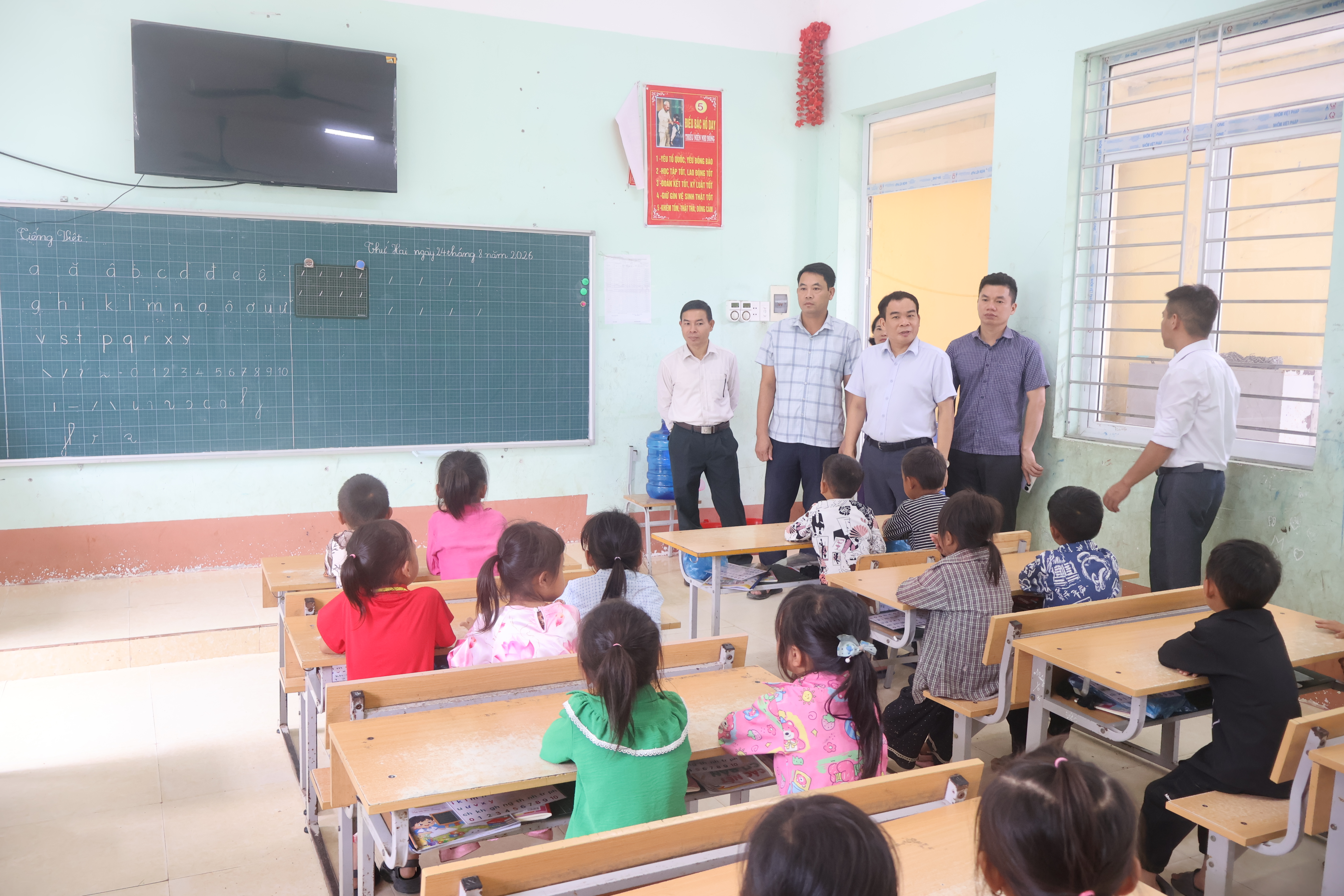 Lãnh đạo xã Lao Chải kiểm tra công tác chuẩn bị năm học mới 2026–2027