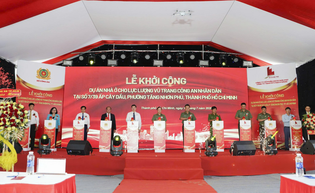 KHỞI CÔNG DỰ ÁN XÂY DỰNG NHÀ Ở CHO LỰC LƯỢNG VŨ TRANG CÔNG AN NHÂN DÂN TẠI PHƯỜNG TĂNG NHƠN PHÚ, THÀNH PHỐ HỒ CHÍ MINH
