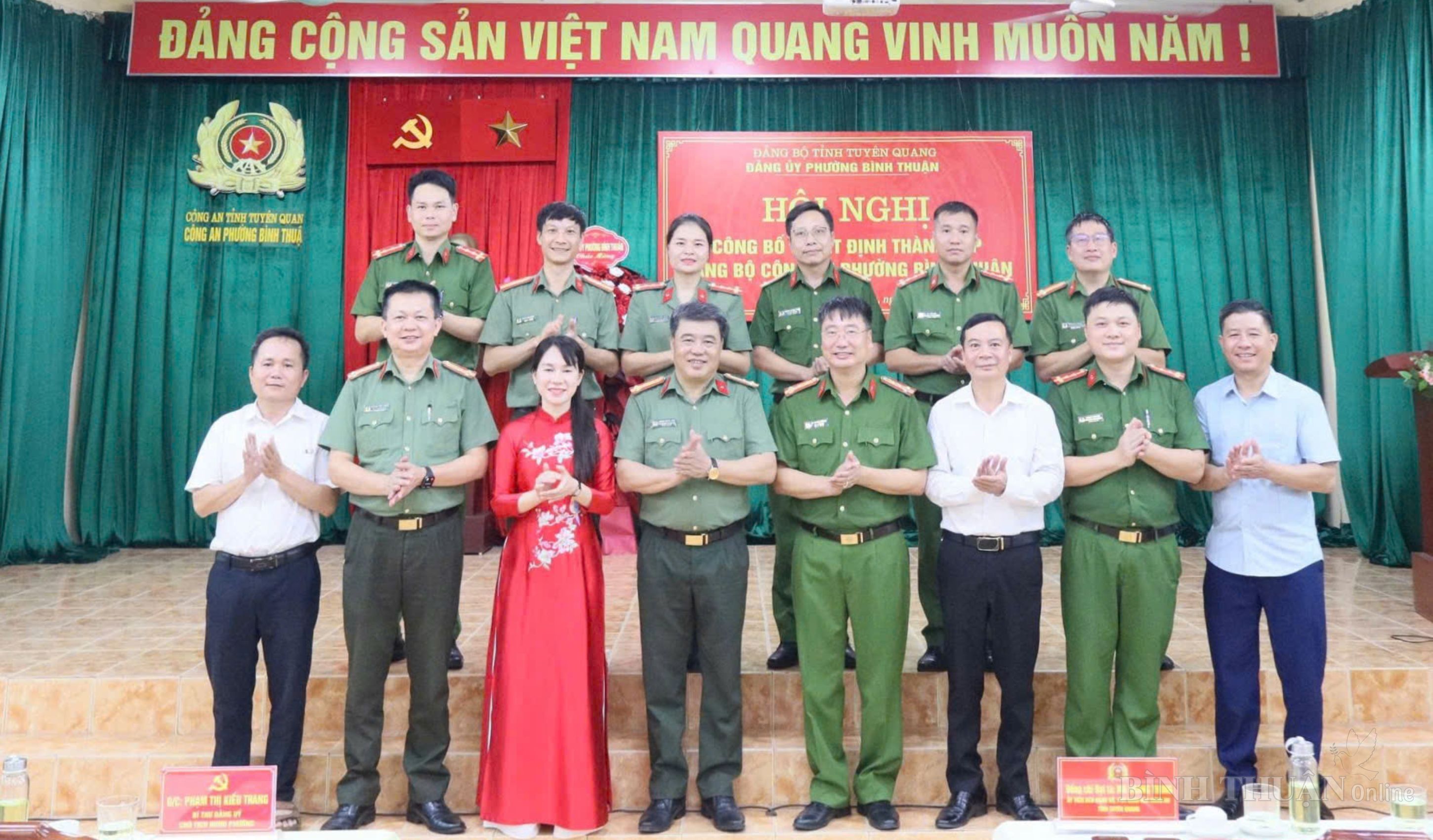 BÌNH THUẬN CÔNG BỐ QUYẾT ĐỊNH THÀNH LẬP ĐẢNG BỘ CÔNG AN PHƯỜNG