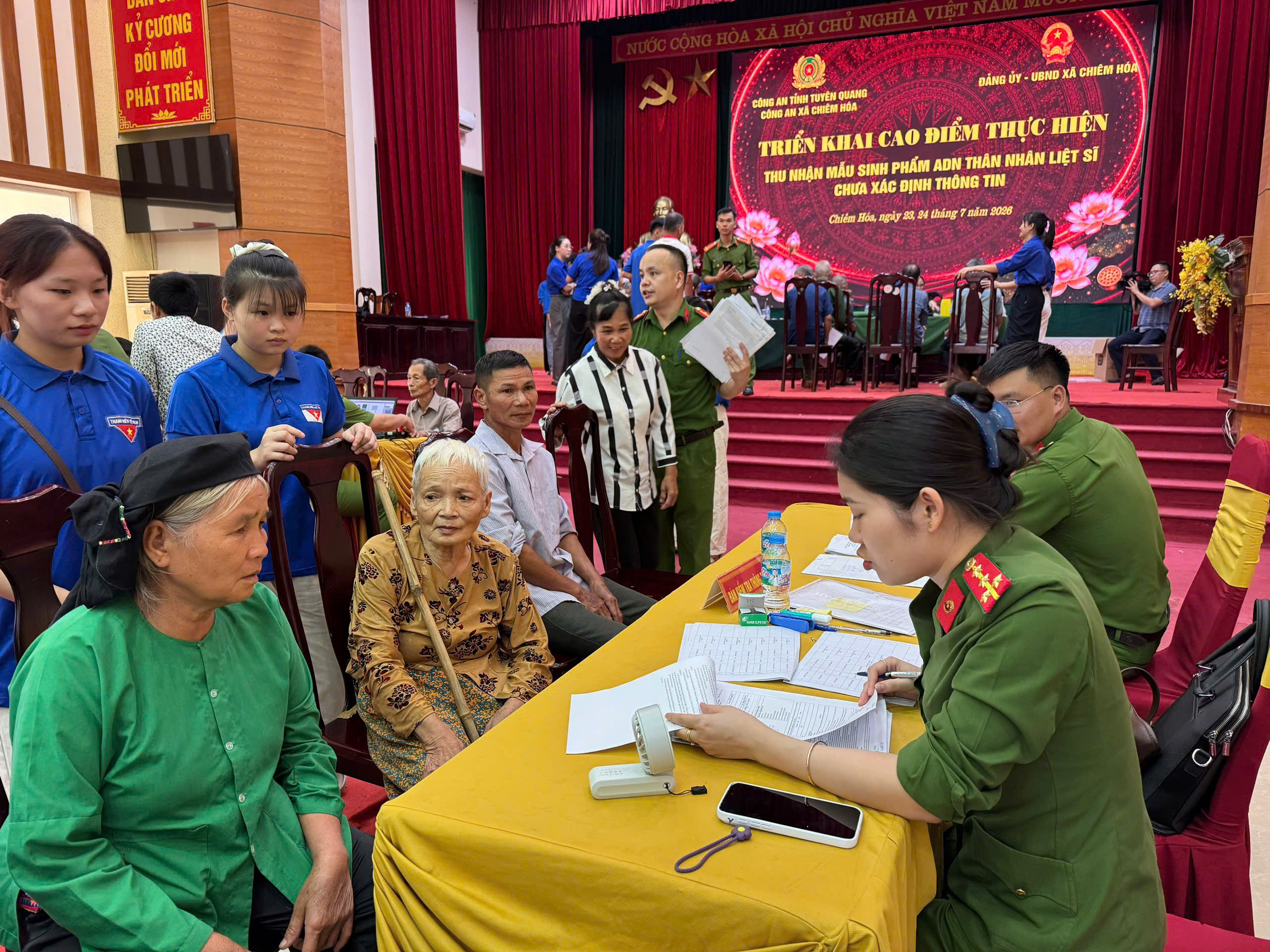 Kiên Đài: 49 thân nhân liệt sĩ tham gia thu nhận mẫu sinh phẩm ADN