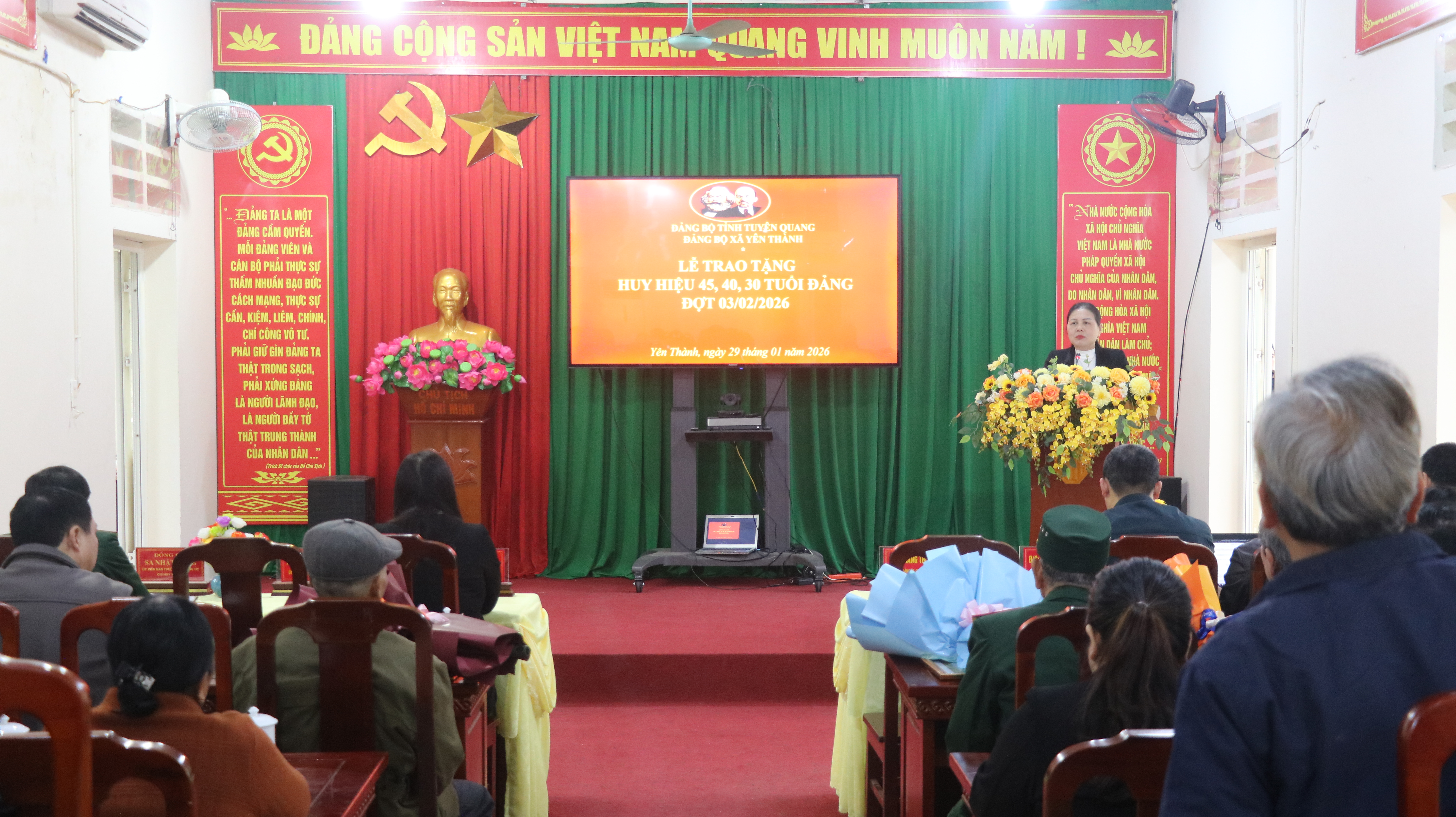  Đảng bộ Xã Yên Thành (Tuyên Quang) trao tặng huy hiệu Đảng đợt 03/02/2026.