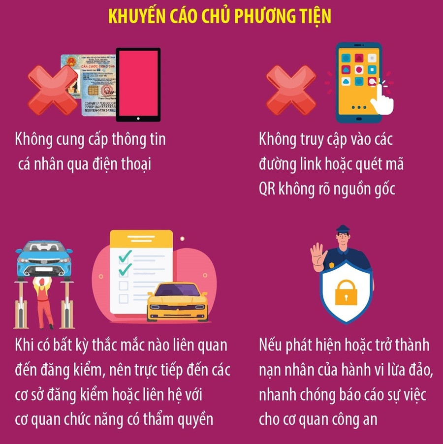 CẢNH BÁO THỦ ĐOẠN GIẢ DANH TRUNG TÂM ĐĂNG KIỂM
