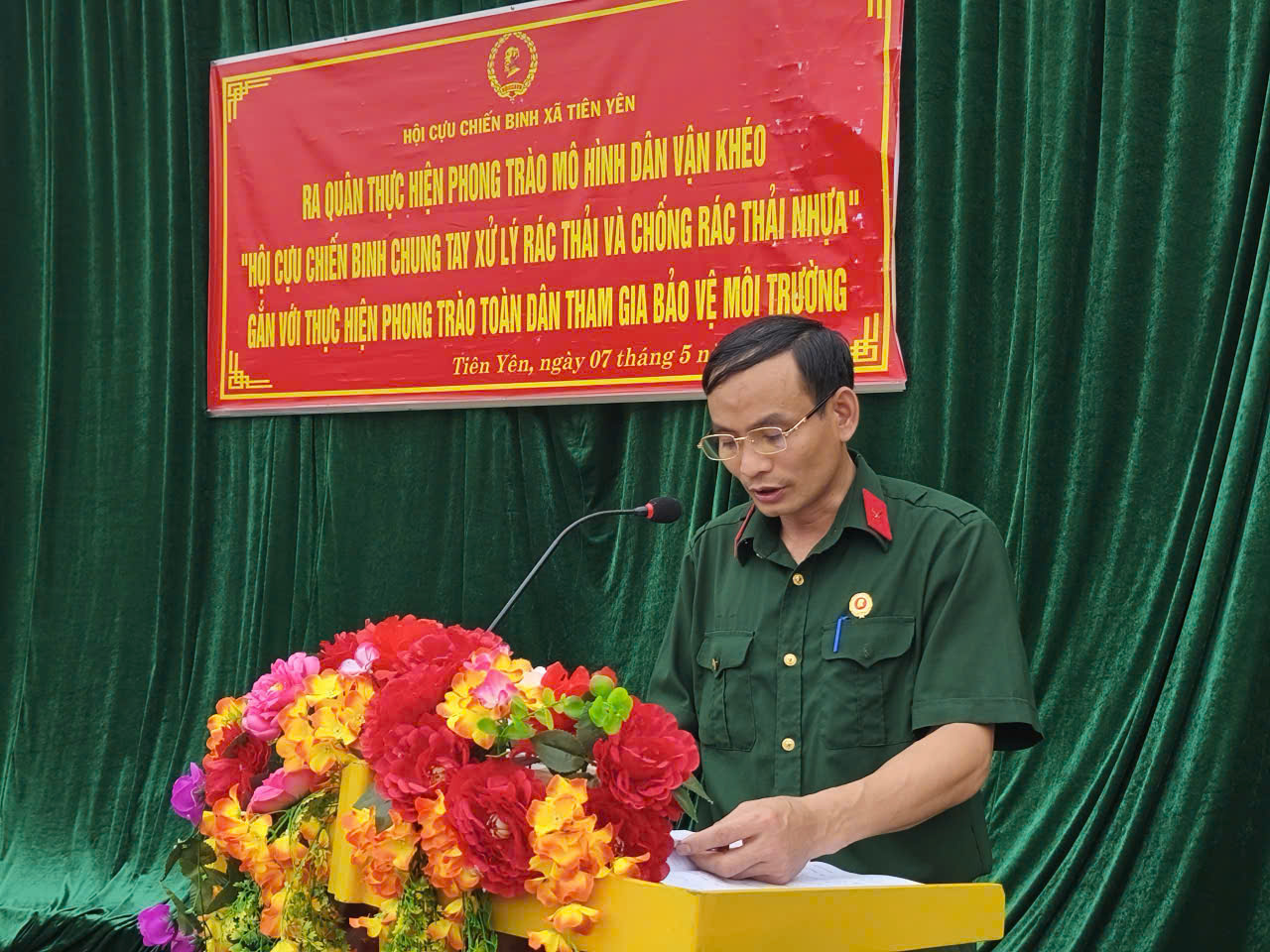 Hội Cựu chiến binh xã Tiên Yên chung tay xử lý rác thải và chống rác thải nhựa