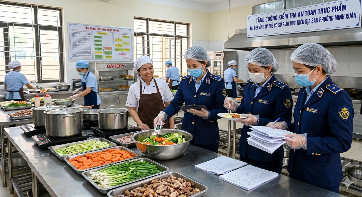 Chấn chỉnh công tác bảo đảm an toàn thực phẩm trong bếp ăn trường học