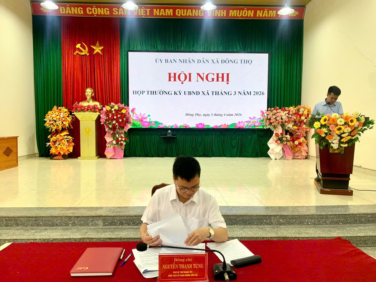 UBND xã Đông Thọ họp thường kỳ tháng 3 năm 2026