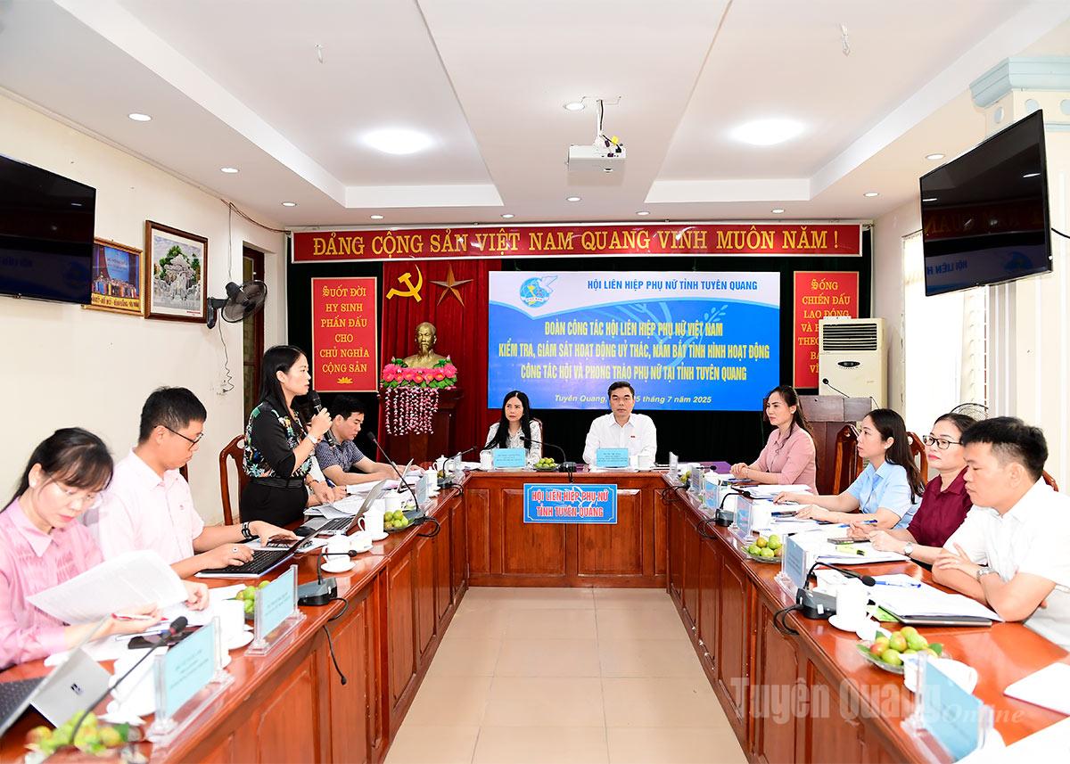Đoàn công tác Trung ương Hội Liên hiệp Phụ nữ Việt Nam làm việc tại Tuyên Quang