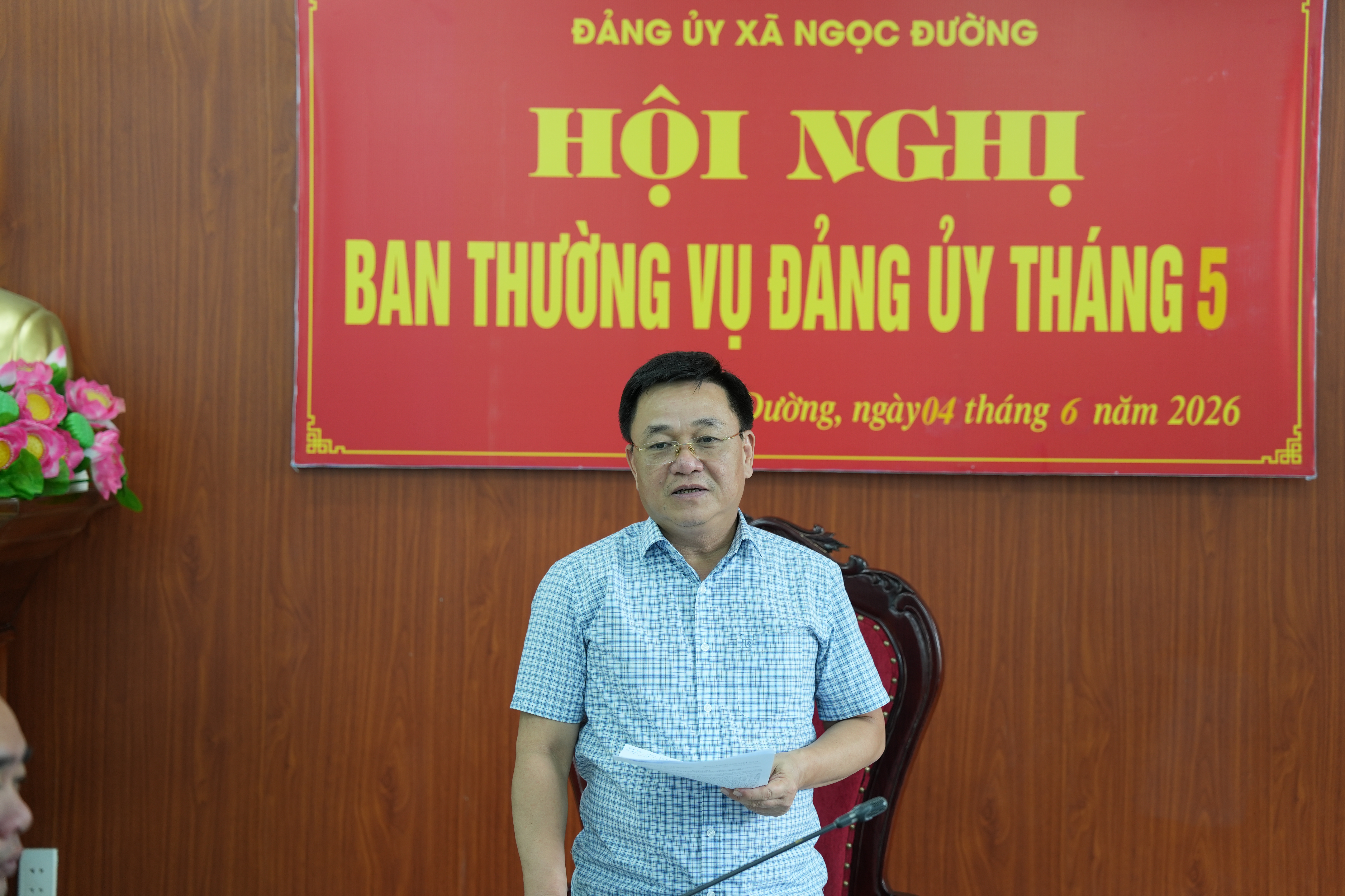 Hội nghị Ban Thường vụ Đảng ủy xã Ngọc Đường tháng 6/2026