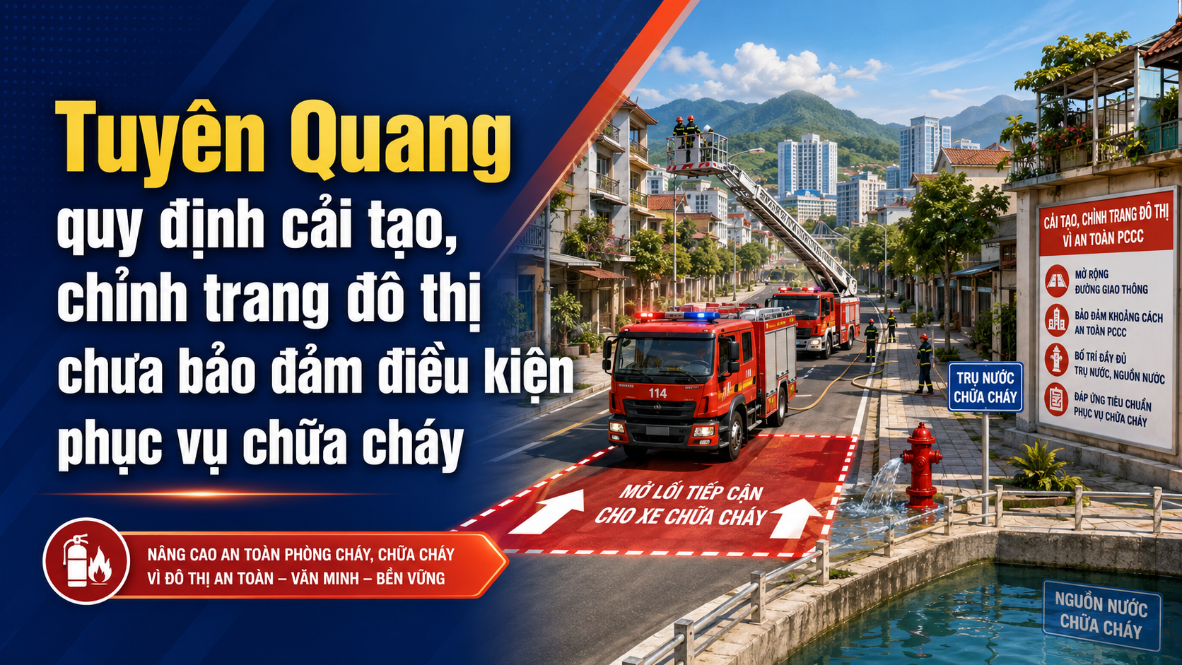 Tuyên Quang quy định cải tạo, chỉnh trang đô thị chưa bảo đảm điều kiện phục vụ chữa cháy