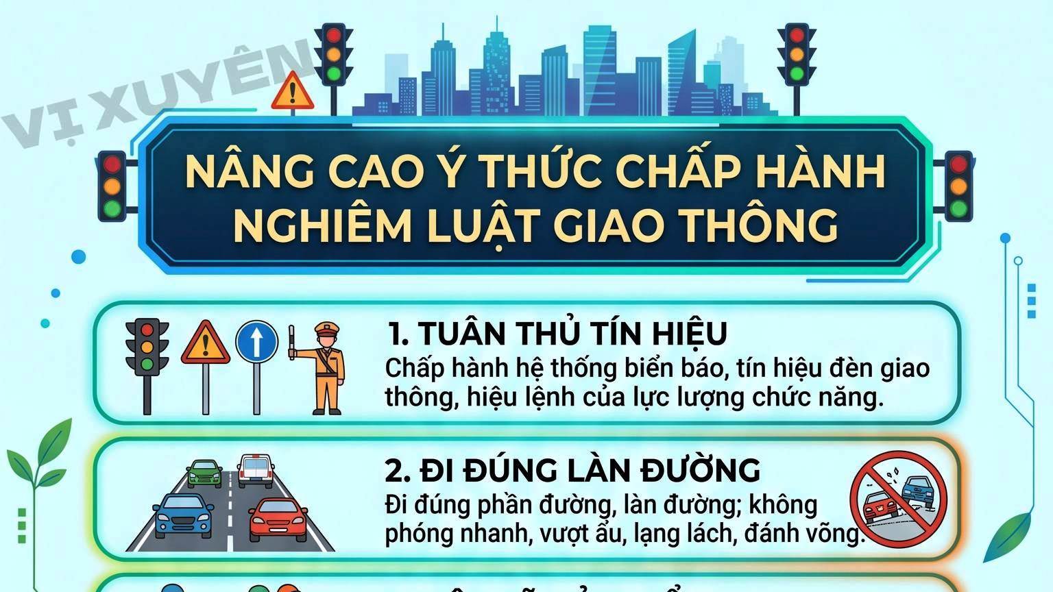 Nâng cao ý thức chấp hành pháp luật khi tham gia giao thông.