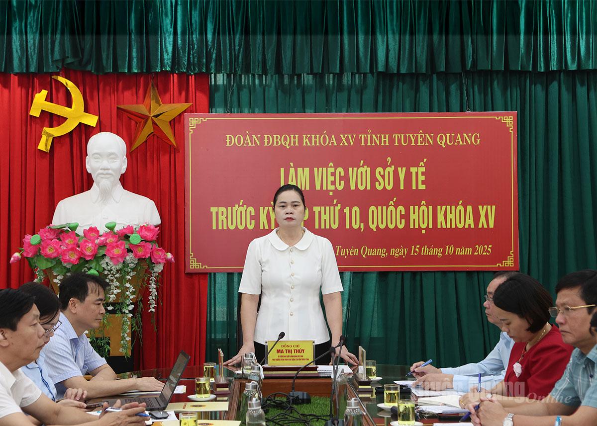 Đoàn ĐBQH tỉnh làm việc với Sở Y tế trước kỳ họp Quốc hội lần thứ X