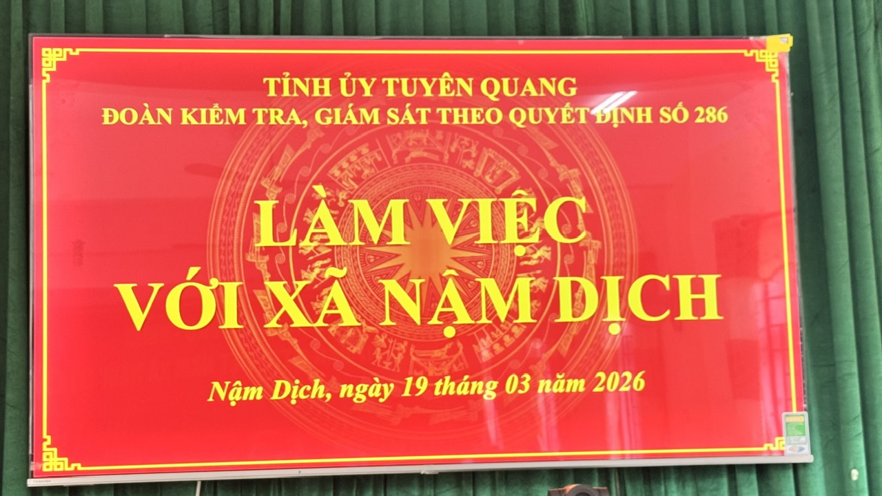 Đoàn Kiểm tra, giám sát của Ban Thường vụ Tỉnh ủy, làm việc với Ban Thường vụ Đảng ủy xã Nậm Dịch