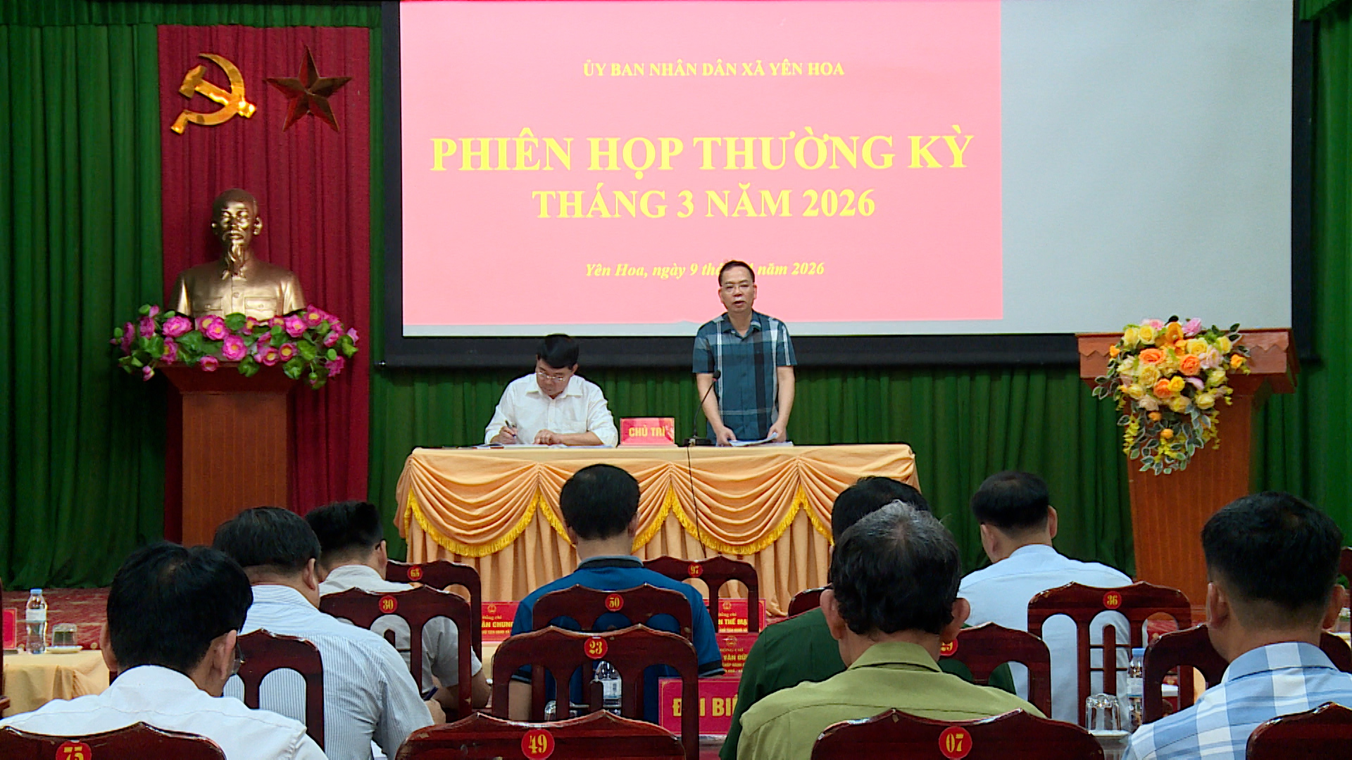 Ủy ban nhân dân xã Yên Hoa họp phiên thường kỳ tháng 3 năm 2026