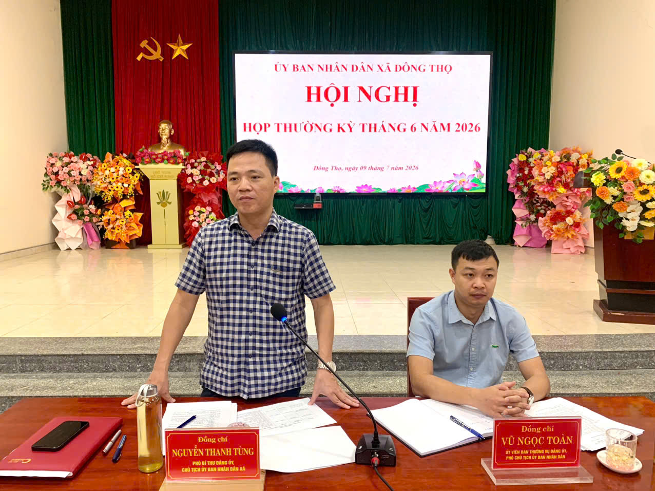 UBND XÃ ĐÔNG THỌ TỔ CHỨC PHIÊN HỌP THƯỜNG KỲ THÁNG 6 NĂM 2026