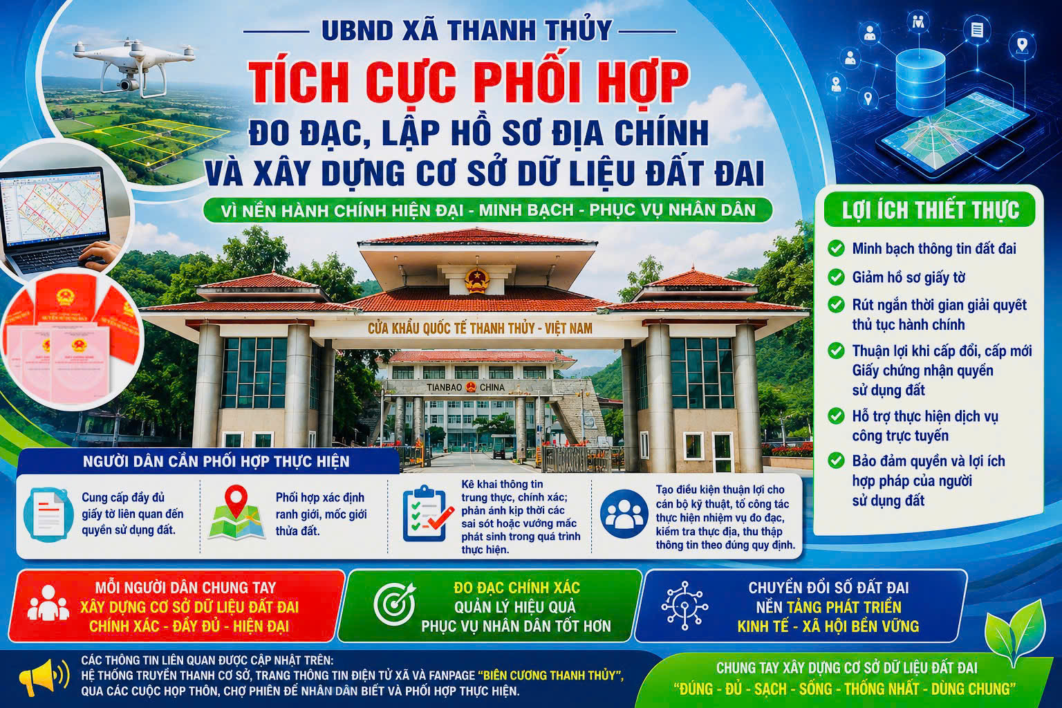 Xã Thanh Thủy tuyên truyền về tăng cường công tác đo đạc, lập bản đồ địa chính, lập hồ sơ địa chính và hoàn thành cơ sở dữ liệu đất đai trên địa bàn xã Thanh Thuỷ