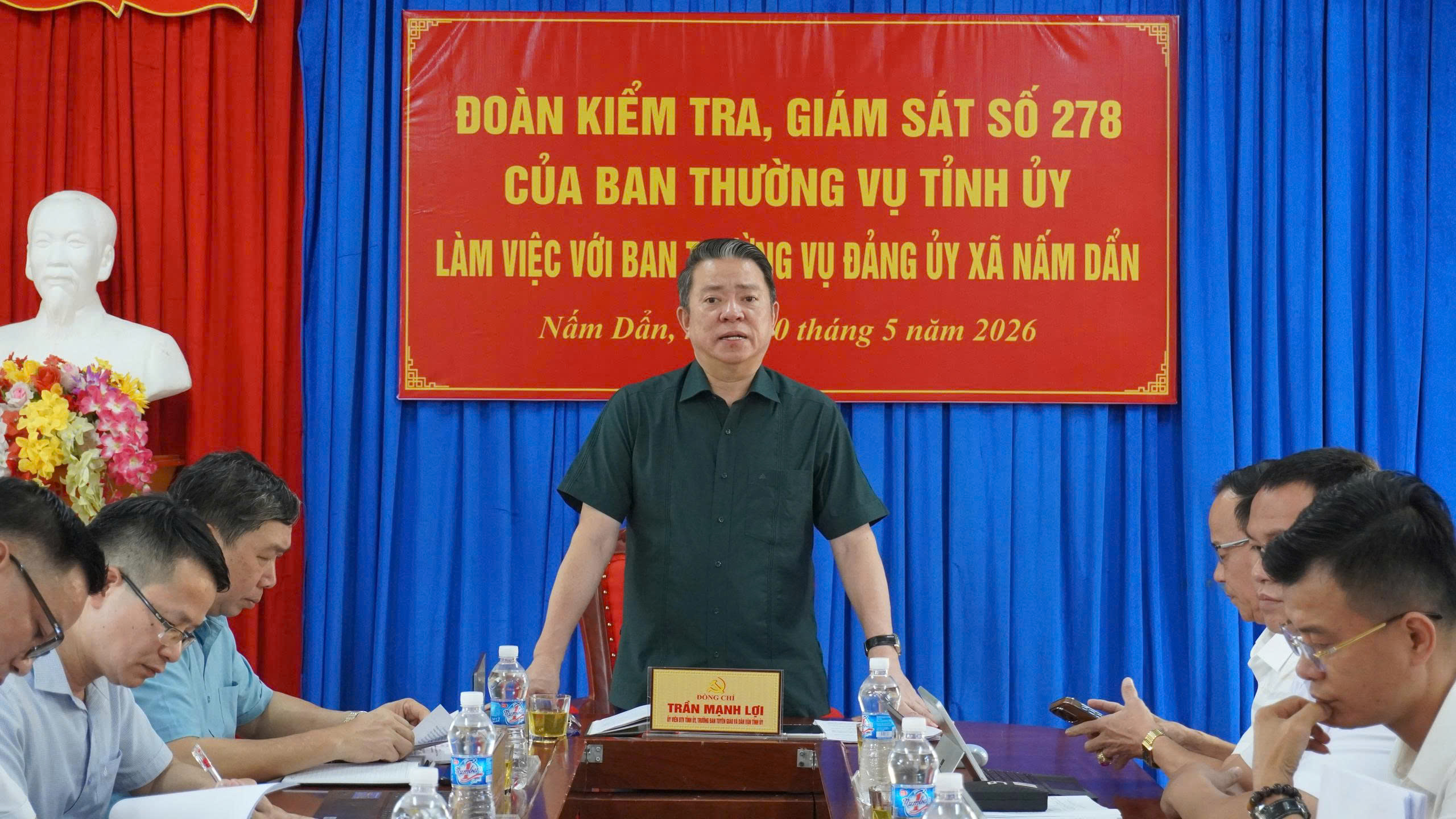 ĐOÀN KIỂM TRA, GIÁM SÁT SỐ 278 CỦA TỈNH ỦY LÀM VIỆC TẠI ĐẢNG ỦY XÃ NẤM DẨN