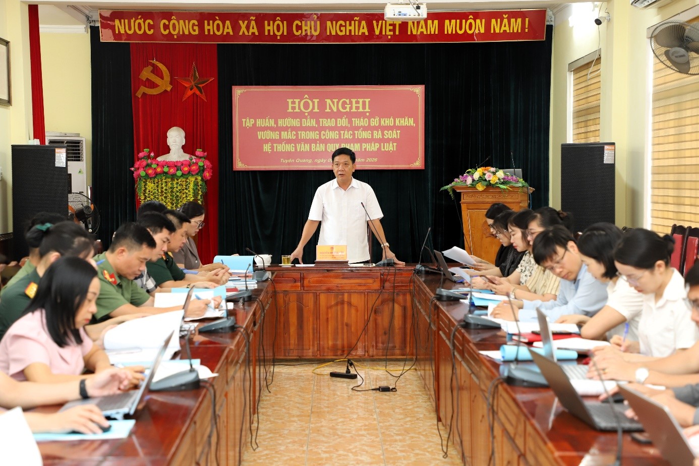 Sở Tư pháp tỉnh Tuyên Quang tổ chức Hội nghị tập huấn, hướng dẫn thực hiện tổng rà soát hệ thống văn bản quy phạm pháp luật