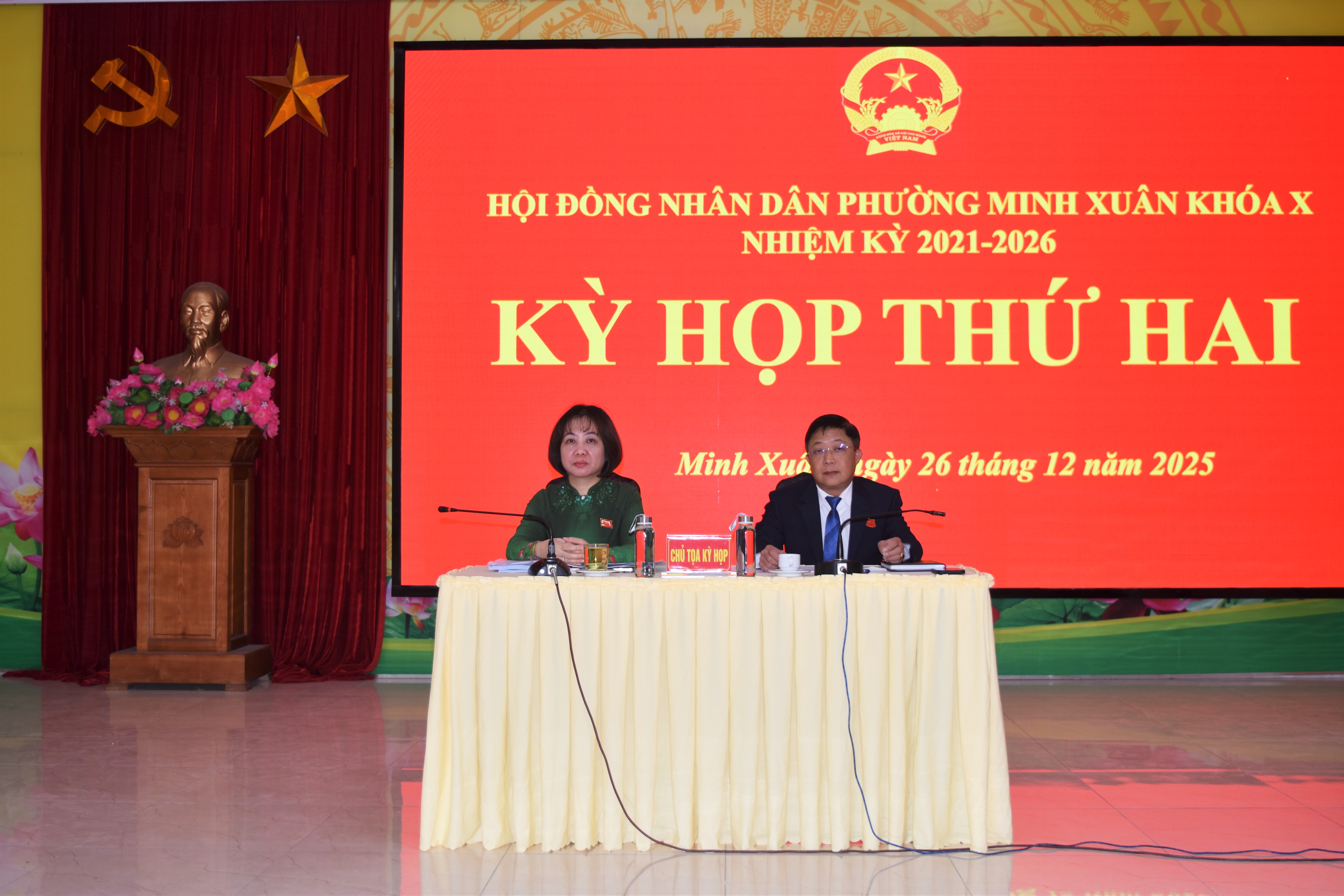 Kỳ họp thứ hai Hội đồng nhân dân phường Minh Xuân khóa X, nhiệm kỳ 2021-2026.