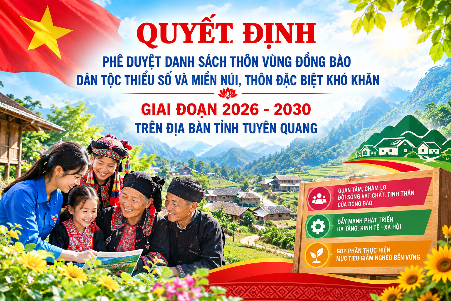 Quyết định phê duyệt danh sách thôn vùng đồng bào dân tộc thiểu số và miền núi, thôn đặc biệt khó khăn giai đoạn 2026-2030 trên địa bàn tỉnh Tuyên Quang