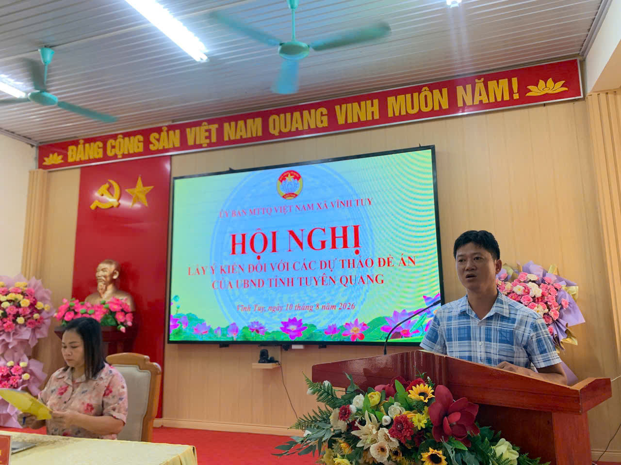 MTTQ xã Vĩnh Tuy tổ chức hội nghị lấy ý kiến đối với các dự thảo đề án của UBND tỉnh