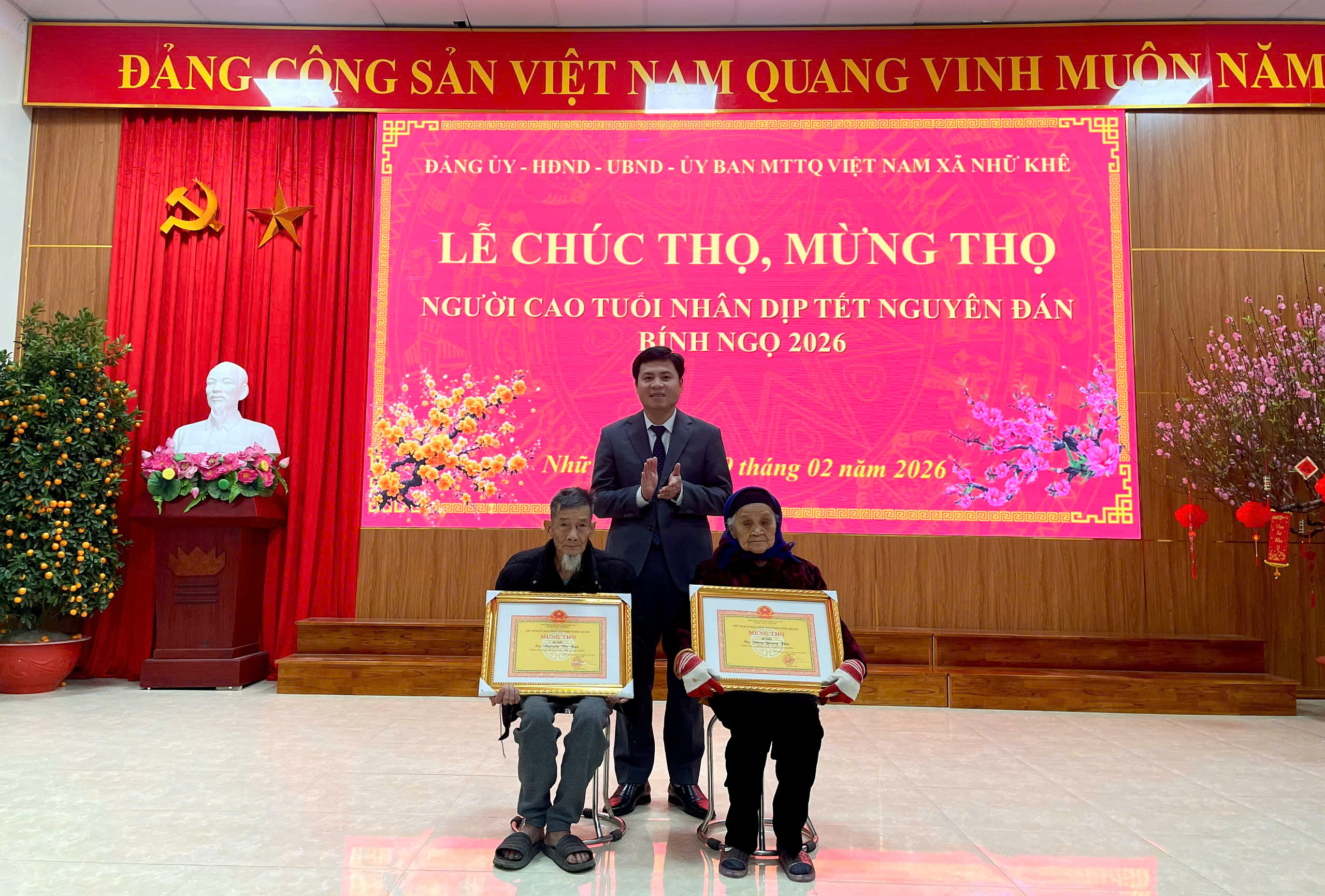 Xã Nhữ Khê tổ chức mừng thọ, chúc thọ cho 263 người cao tuổi nhân dịp Xuân Bính Ngọ 2026