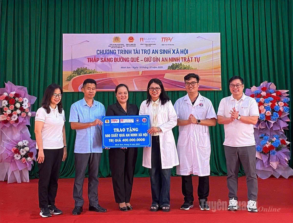 CHƯƠNG TRÌNH TÀI TRỢ AN SINH XÃ HỘI “THẮP SÁNG ĐƯỜNG QUÊ – GIỮ GÌN AN NINH TRẬT TỰ” TẠI XÃ MINH SƠN