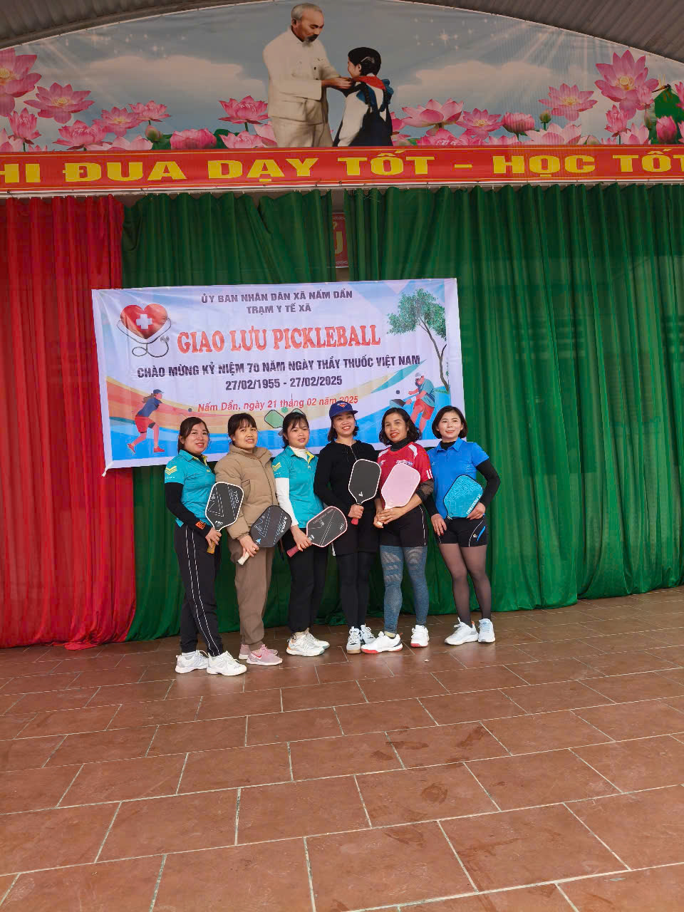 Trạm y tế xã tổ chức giải thi đấu Pickleball giữa các cơ quan trên địa bàn xã