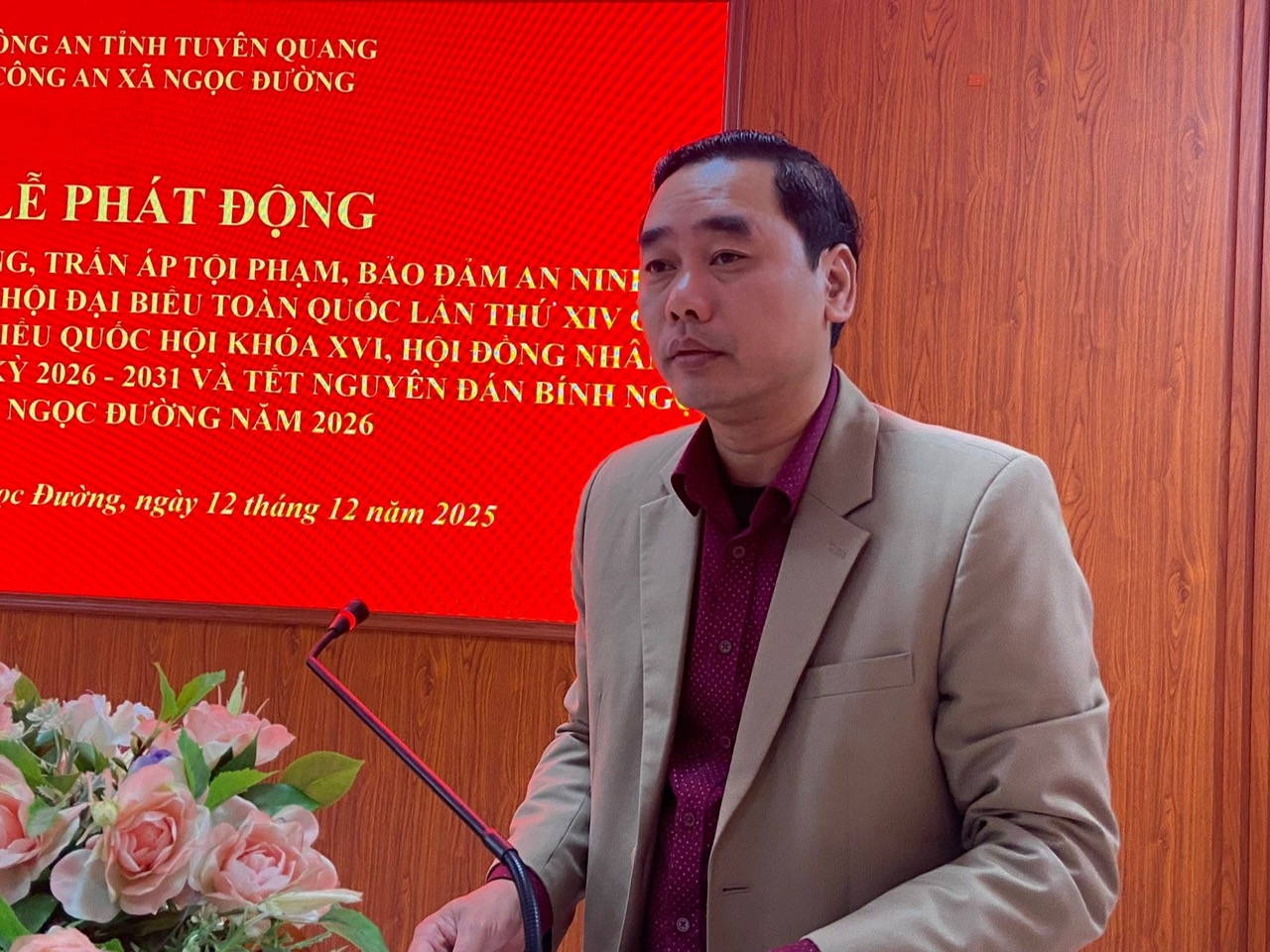 Chủ tịch UBND xã Nguyễn Mạnh Thắng dự Lễ phát động cao điểm tấn công, trấn áp tội phạm, bảo đảm an ninh, trật tự