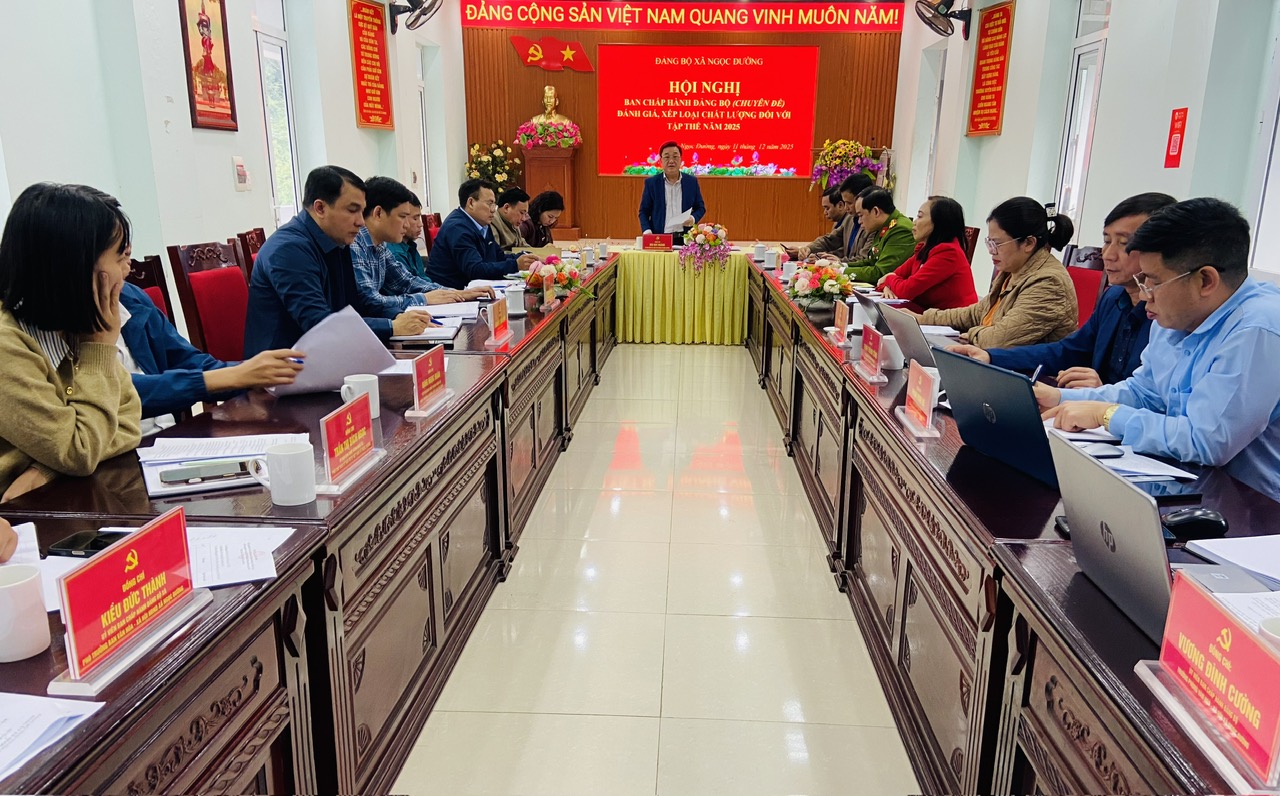 Hội nghị Ban Chấp hành Đảng bộ xã Ngọc Đường (chuyên đề) đánh giá, xếp loại chất lượng đối với tập thể năm 2025