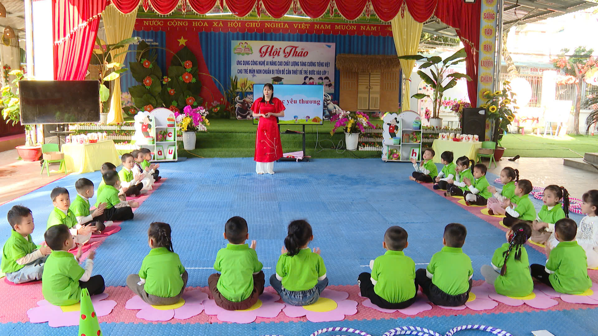 Hội thảo ứng dụng công nghệ AI tăng cường Tiếng Việt chuẩn bị tiền đề để trẻ bước vào lớp 1 tại Trường Mầm non Ngọc Đường