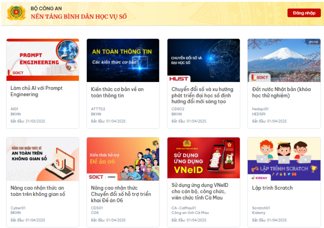 Hướng dẫn học tập trên nền tảng bình dân học vụ số