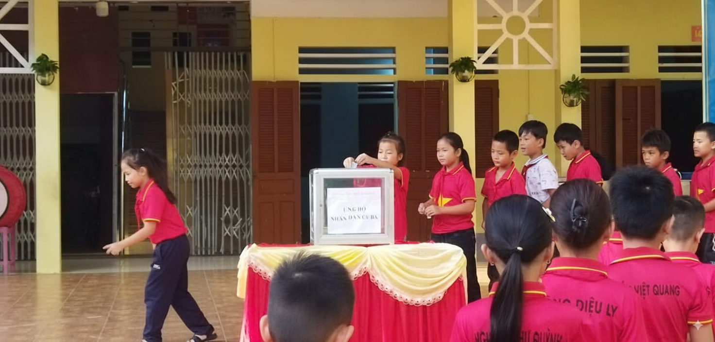 TRƯỜNG TIỂU HỌC YÊN ĐỊNH CHUNG TAY ỦNG HỘ NHÂN DÂN CUBA