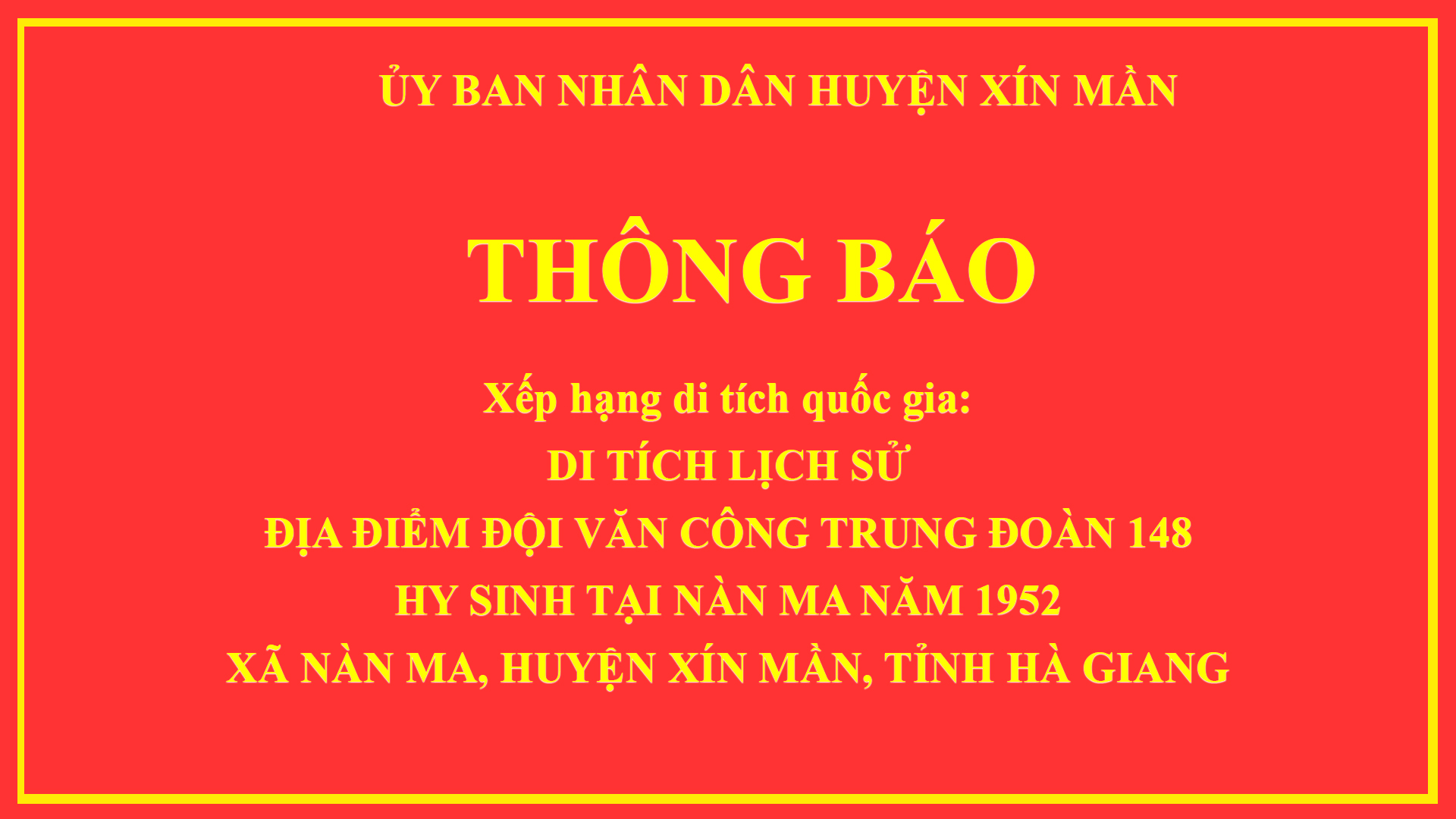 QUYẾT ĐỊNH VỀ VIỆC XẾP HẠNG DI TÍCH QUỐC GIA