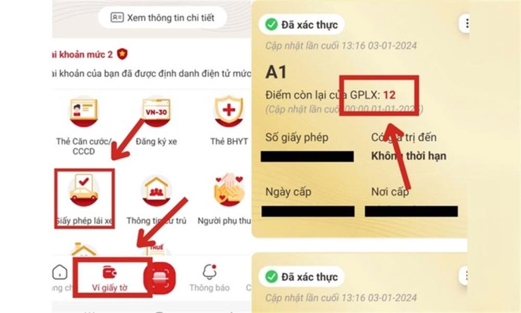 Các bước tự theo dõi số điểm của bằng lái xe qua ứng dụng VNeID - 1