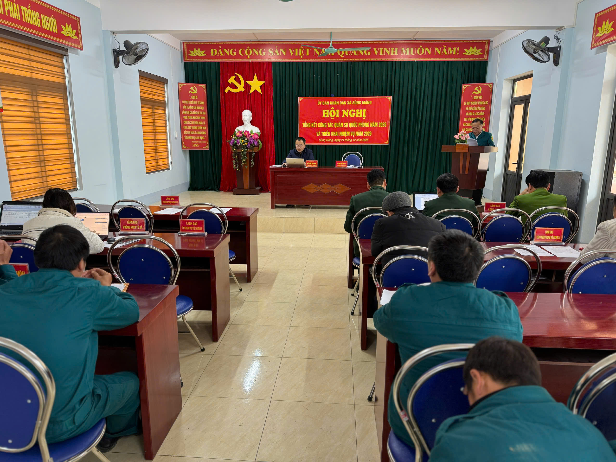 Xã Sủng Máng tổ chức Hội nghị tổng kết công tác quân sự, quốc phòng năm 2025