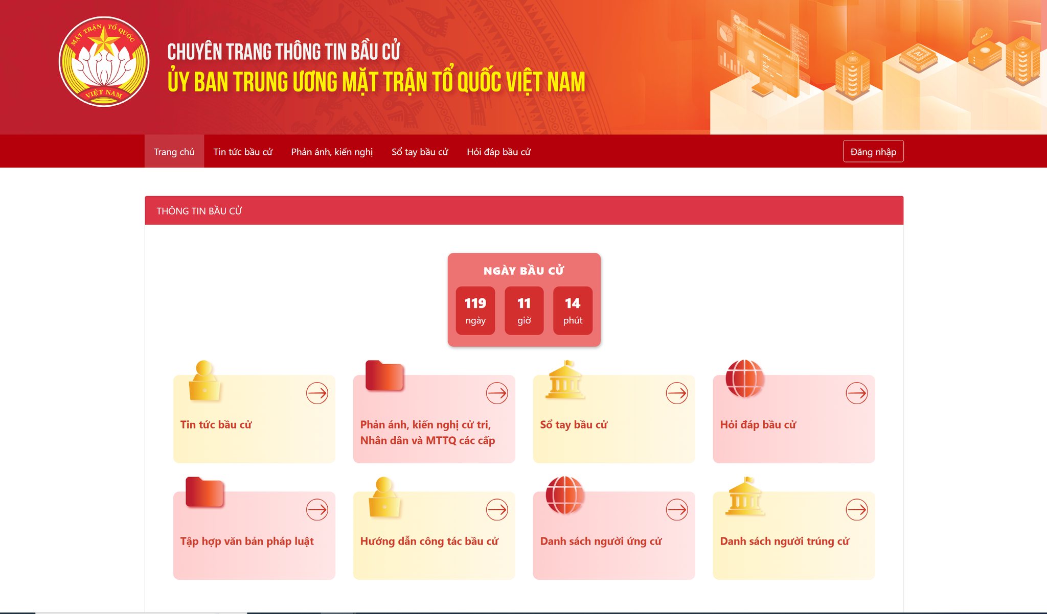 CHUYÊN TRANG THÔNG TIN BẦU CỬ PHỤC VỤ NHÂN DÂN VÀ CÁN BỘ MTTQ VIỆT NAM CÁC CẤP