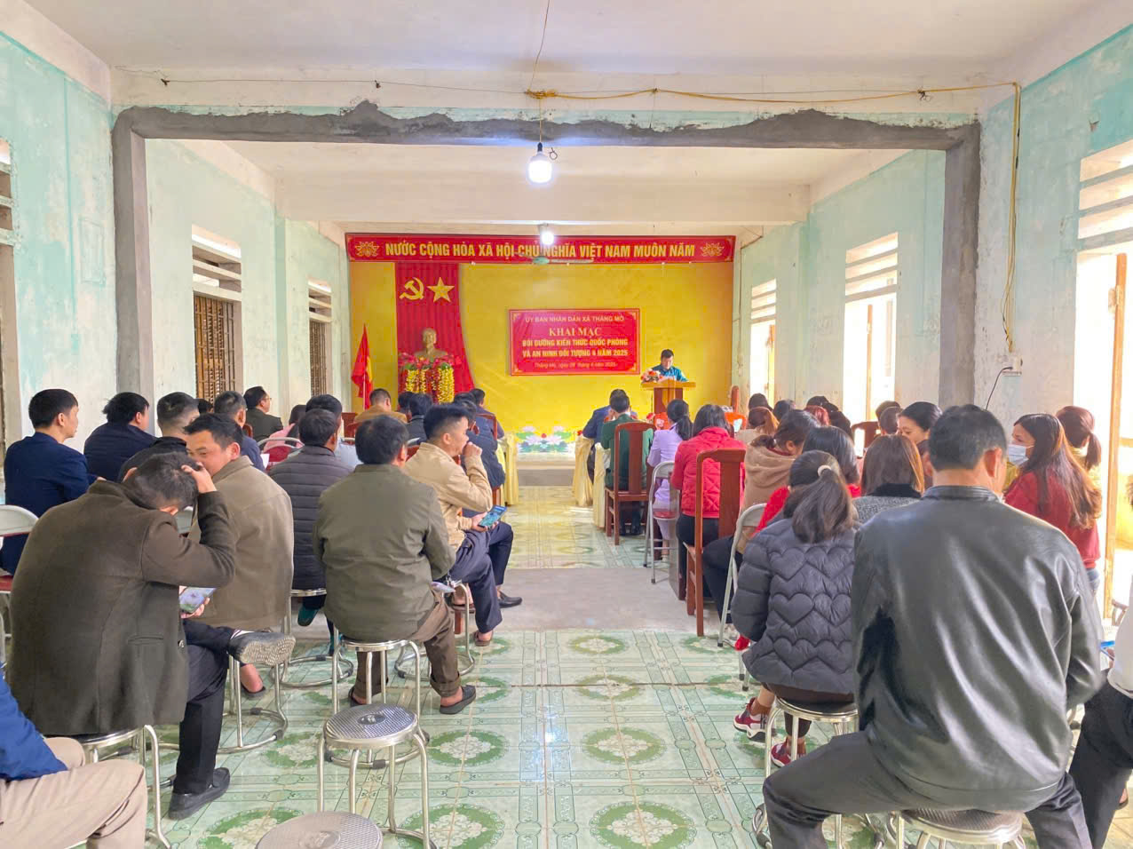 Sáng 8.4. UBND xã Thắng Mố khai mạc bồi dưỡng kiến thức Quốc Phòng An Ninh đối tượng 4 năm 2025.