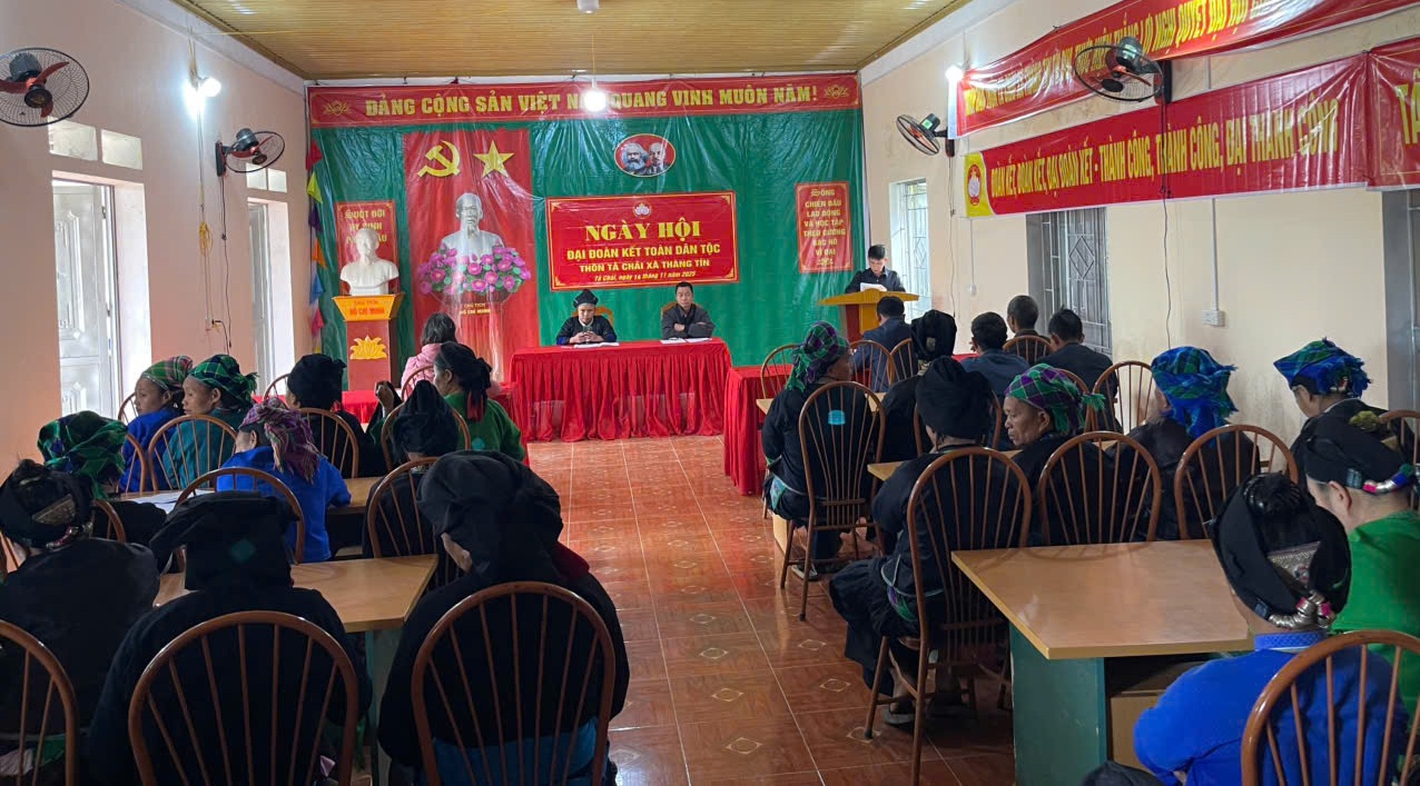 Xã Thàng Tín tổ chức “Ngày hội đại đoàn kết toàn dân tộc” năm 2025 tại các thôn.