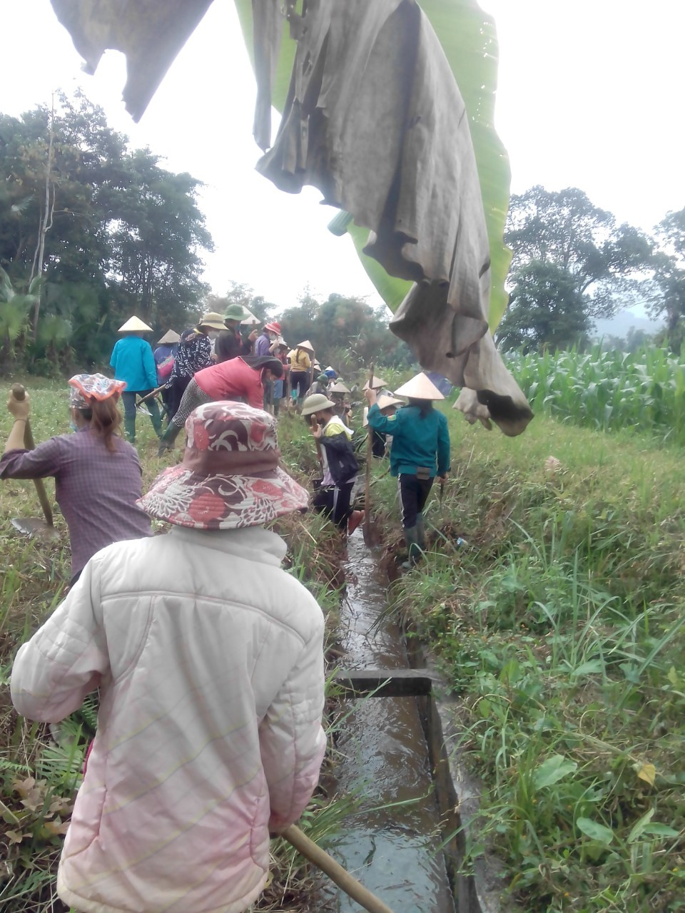 Thôn Nà Giáo ra quân tu sửa nạo vét kênh mương