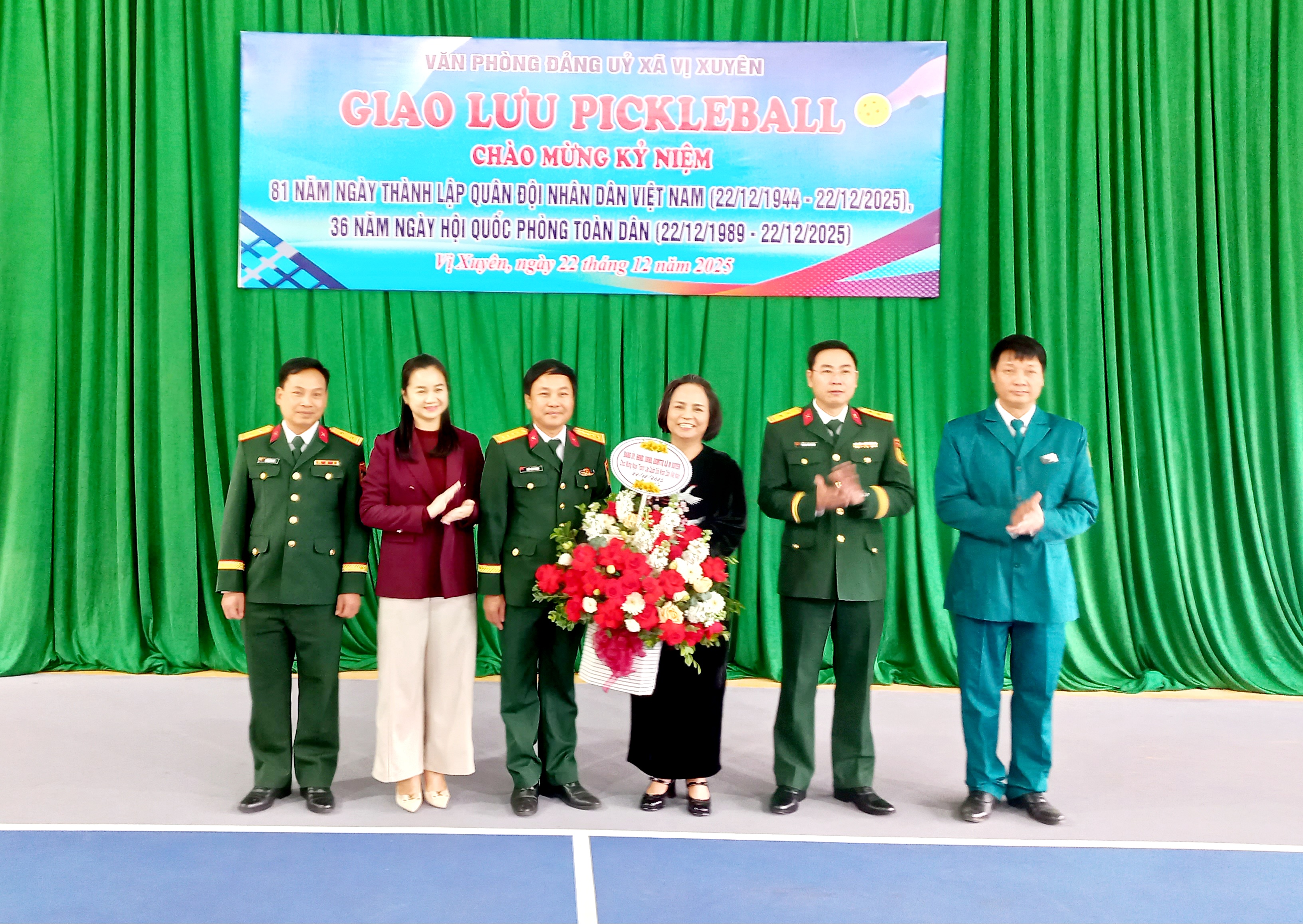 Vị Xuyên tổ chức giao hữu Pickleball chào mừng 81 năm Ngày thành lập Quân đội nhân dân Việt Nam
