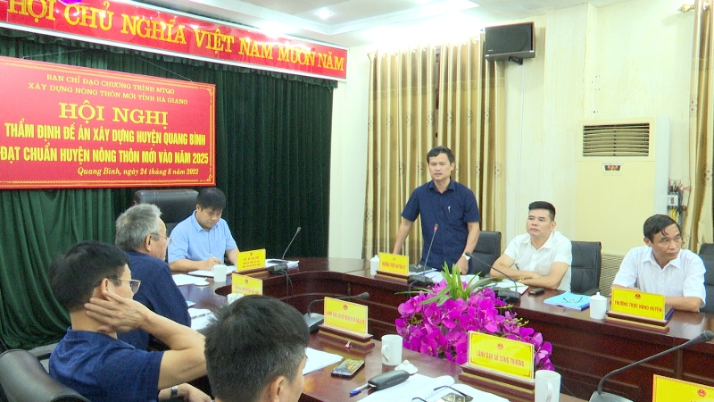 Ban chỉ đạo NTM tỉnh thẩm định Đề án xây dựng huyện Quang Bình đạt chuẩn huyện NTM vào năm 2025